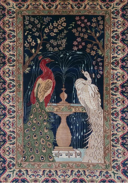 Pishavar Blue Hand Knotted 51 X 71 Area Rug 700-109722 Image 0