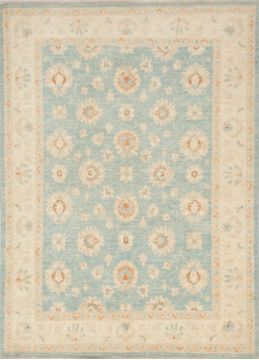 Chobi Blue Hand Knotted 4'9" X 6'6"  Area Rug 700-109745