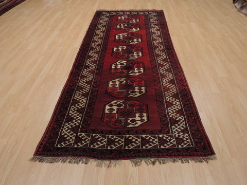 Khan Mohammadi Red Runner Hand Knotted 38 X 94 Area Rug 100-109762 Image 1