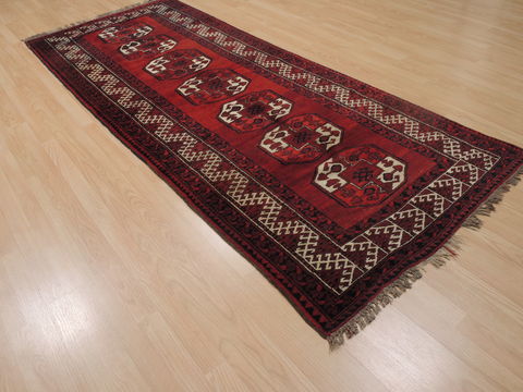 Khan Mohammadi Red Runner Hand Knotted 38 X 94 Area Rug 100-109762 Image 3