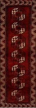 Khan Mohammadi Red Runner Hand Knotted 3'8" X 9'4"  Area Rug 100-109762