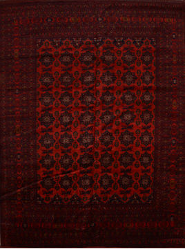 Afghan Khan Mohammadi Red Rectangle 8x11 ft Wool Carpet 109763
