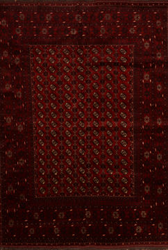 Afghan Bokhara Red Rectangle 10x12 ft Wool Carpet 109764
