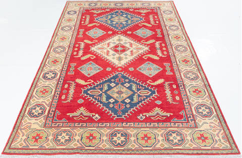 Kazak Red Hand Knotted 66 X 103  Area Rug 700-109793 Image 1