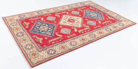 Kazak Red Hand Knotted 66 X 103  Area Rug 700-109793 Image 2