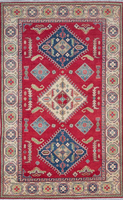 Kazak Red Hand Knotted 66 X 103  Area Rug 700-109793 Image 0