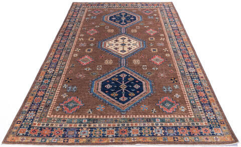 Kazak Brown Hand Knotted 68 X 98  Area Rug 700-109795 Image 1
