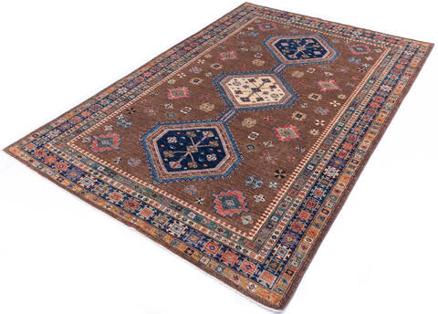 Kazak Brown Hand Knotted 68 X 98  Area Rug 700-109795 Image 2
