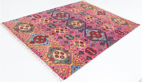 Modern Purple Hand Knotted 611 X 95  Area Rug 700-109799 Image 2