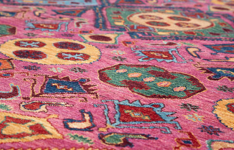 Modern Purple Hand Knotted 611 X 95  Area Rug 700-109799 Image 3
