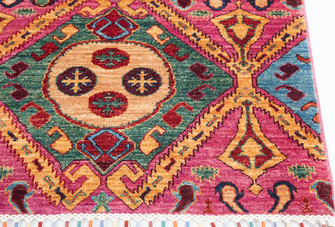 Modern Purple Hand Knotted 611 X 95  Area Rug 700-109799 Image 4