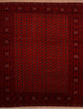 Afghan Khan Mohammadi Red Rectangle 10x13 ft Wool Carpet 109812
