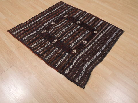 Kilim Brown Square Flat Woven 39 X 42 Area Rug 100-109815 Image 3