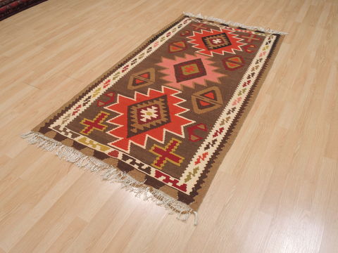 Kilim Brown Flat Woven 28 X 51 Area Rug 100-109818 Image 2