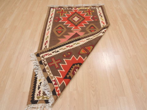 Kilim Brown Flat Woven 28 X 51 Area Rug 100-109818 Image 7
