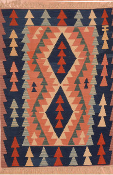 Kilim Orange Flat Woven 3'8" X 5'5"  Area Rug 100-109819