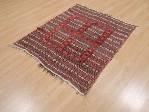 Kilim Red Square Flat Woven 37 X 46 Area Rug 100-109820 Image 2