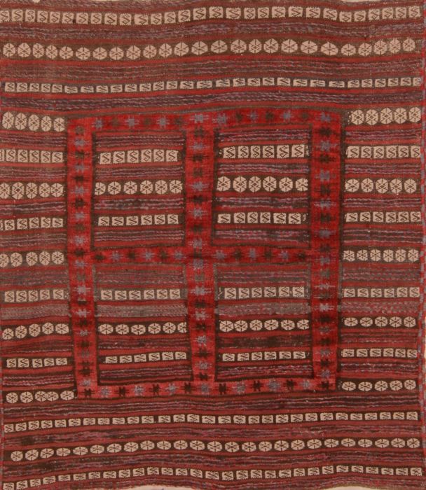 Kilim Red Square Flat Woven 37 X 46 Area Rug 100-109820 Image 0