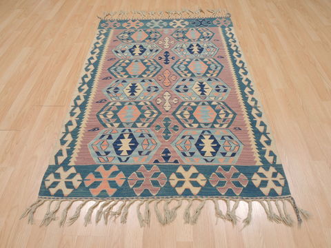 Kilim Blue Flat Woven 37 X 56 Area Rug 100-109822 Image 1