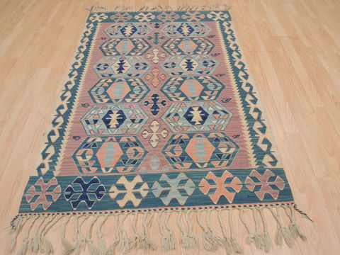 Kilim Blue Flat Woven 37 X 56 Area Rug 100-109822 Image 4