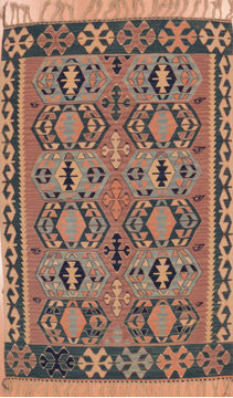 Kilim Blue Flat Woven 3'7" X 5'6"  Area Rug 100-109822