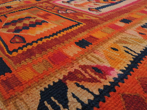 Kilim Orange Runner Hand Knotted 210 X 82 Area Rug 100-109825 Image 6