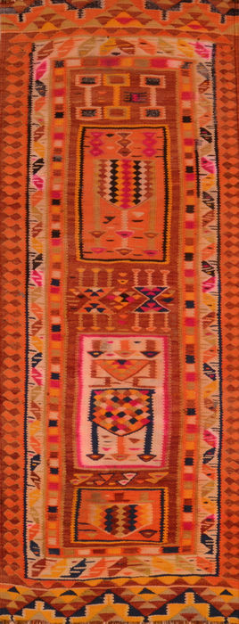 Kilim Orange Runner Hand Knotted 210 X 82 Area Rug 100-109825 Image 0