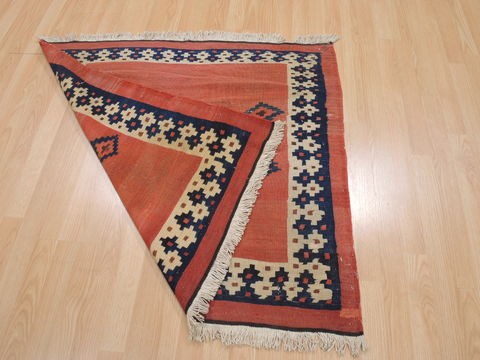 Kilim Red Flat Woven 34 X 37  Area Rug 100-109830 Image 5