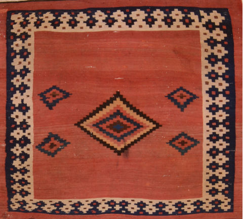 Kilim Red Flat Woven 34 X 37  Area Rug 100-109830 Image 0