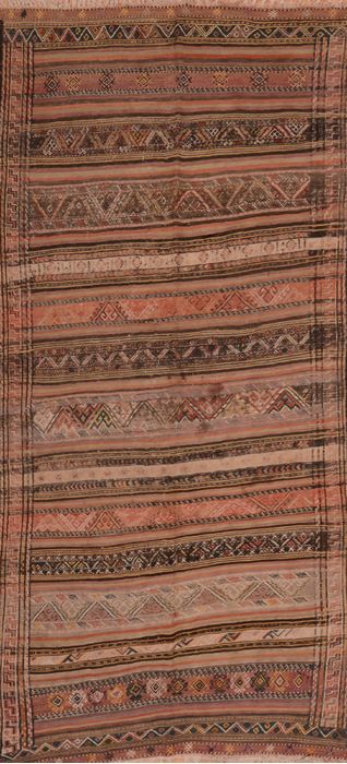 Kilim Beige Runner Flat Woven 46 X 94 Area Rug 100-109831 Image 0