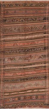 Kilim Beige Runner Flat Woven 4'6" X 9'4"  Area Rug 100-109831