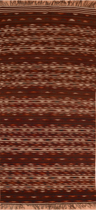Kilim Brown Runner Flat Woven 411 X 104  Area Rug 100-109833 Image 0