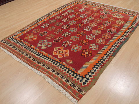 Kilim Red Flat Woven 51 X 76 Area Rug 100-109835 Image 2