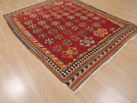 Kilim Red Flat Woven 51 X 76 Area Rug 100-109835 Image 3
