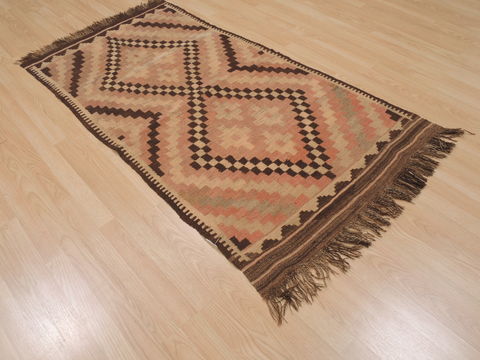 Kilim Brown Flat Woven 32 X 63 Area Rug 100-109836 Image 3