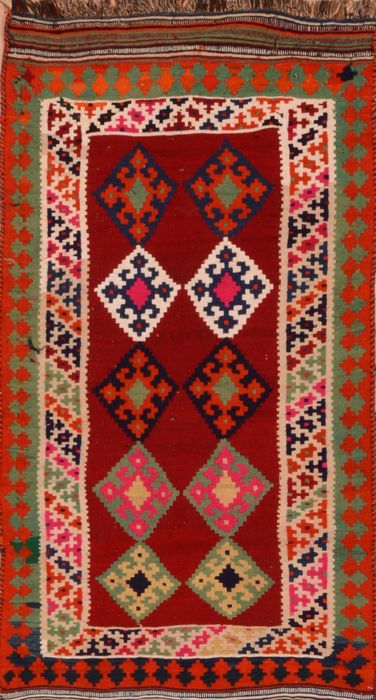 Kilim Red Flat Woven 31 X 60 Area Rug 100-109837 Image 0