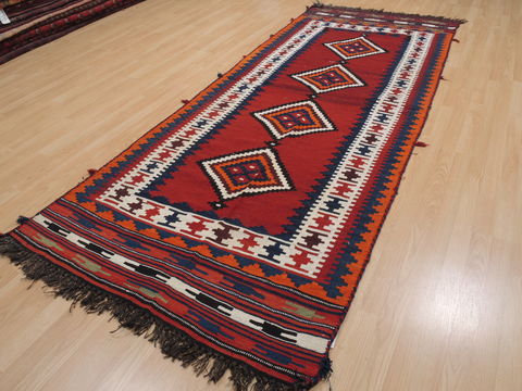 Kilim Red Runner Flat Woven 39 X 101 Area Rug 100-109842 Image 2