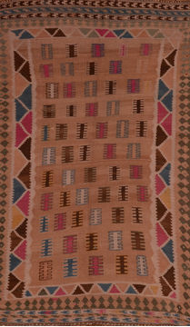 Kilim Brown Flat Woven 4'6" X 7'7"  Area Rug 100-109845