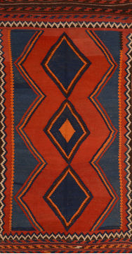 Kilim Red Runner Flat Woven 4'4" X 9'3"  Area Rug 100-109851