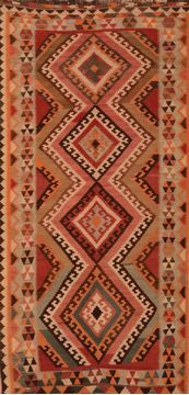 Afghan Kilim Red Runner 10 to 12 ft Wool Carpet 109853