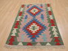 Kilim Green Flat Woven 32 X 52  Area Rug 100-109856 Thumb 1