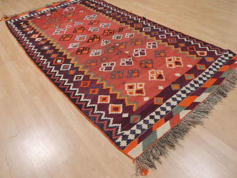 Kilim Red Runner Flat Woven 49 X 96 Area Rug 100-109859 Image 3