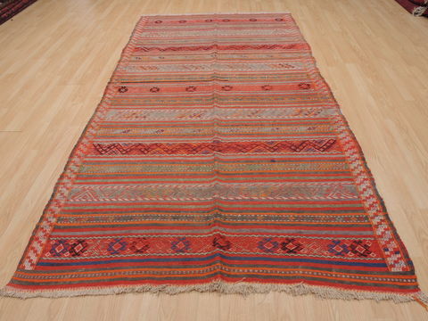 Kilim Red Flat Woven 411 X 94 Area Rug 100-109861 Image 1