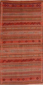 Kilim Red Flat Woven 4'11" X 9'4"  Area Rug 100-109861