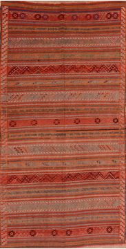 Kilim Red Flat Woven 4'11" X 9'4"  Area Rug 100-109861
