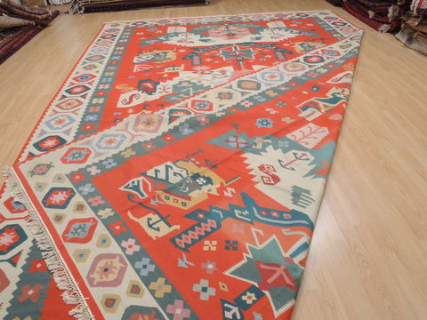 Kilim Green Flat Woven 104 X 159 Area Rug 100-109863 Image 11