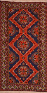 Russia Kilim Blue Rectangle 7x10 ft Wool Carpet 109870