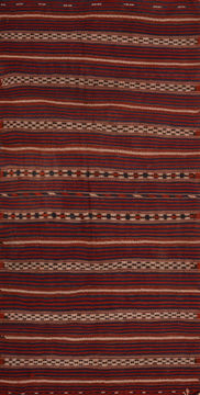 Afghan Kilim Red Runner 10 to 12 ft Wool Carpet 109874