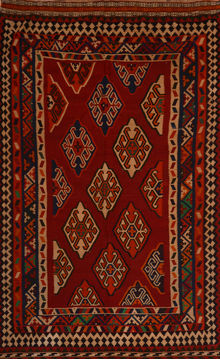 Kilim Red Flat Woven 6'0" X 10'0"  Area Rug 100-109877