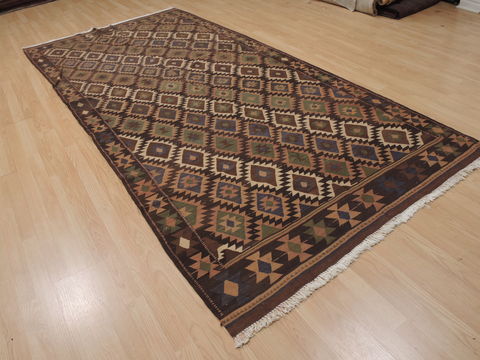 Kilim Brown Runner Flat Woven 51 X 1010 Area Rug 100-109886 Image 3